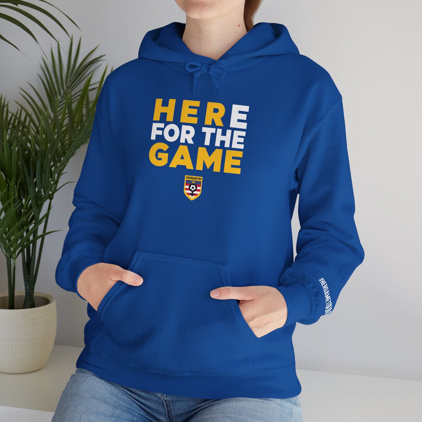 Here For The Game "Her Game Too" Hoodie - USA Sports Fan Sweatshirt