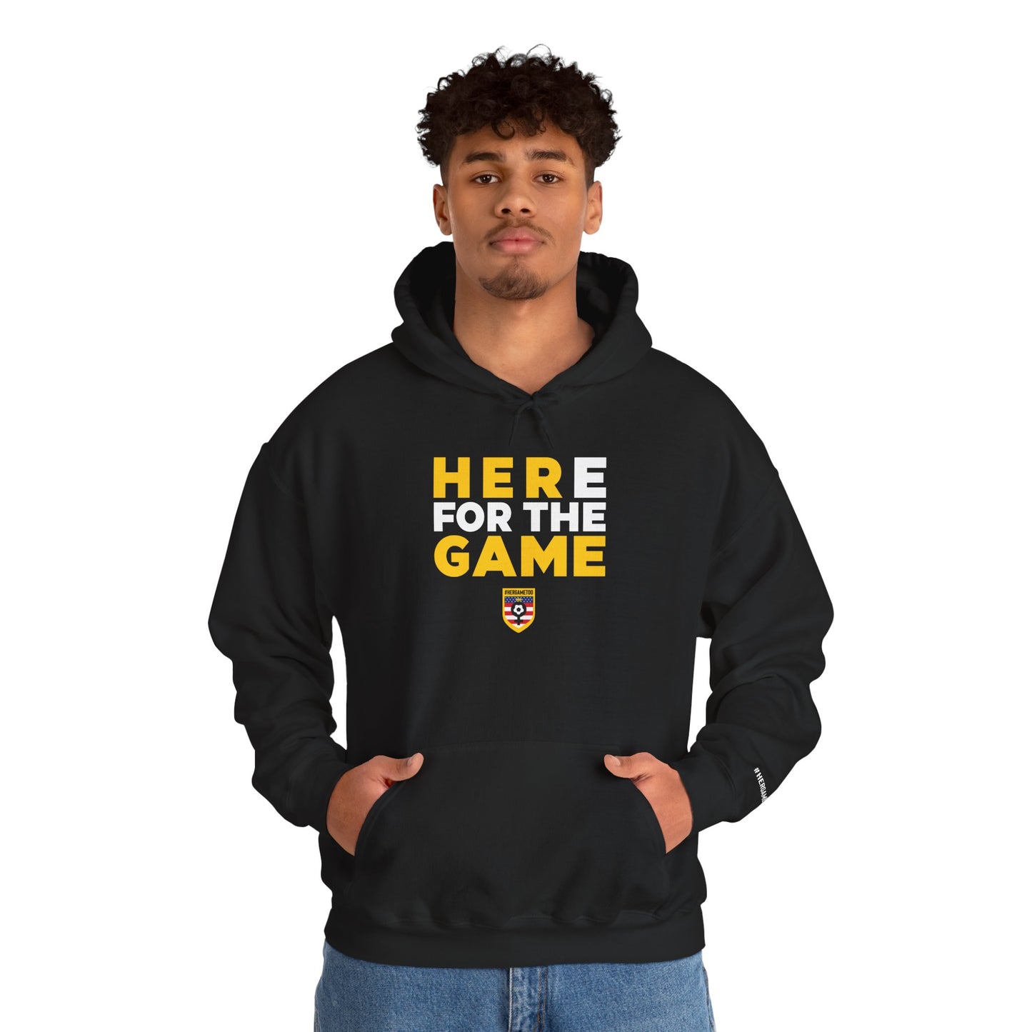 Here For The Game "Her Game Too" Hoodie - USA Sports Fan Sweatshirt