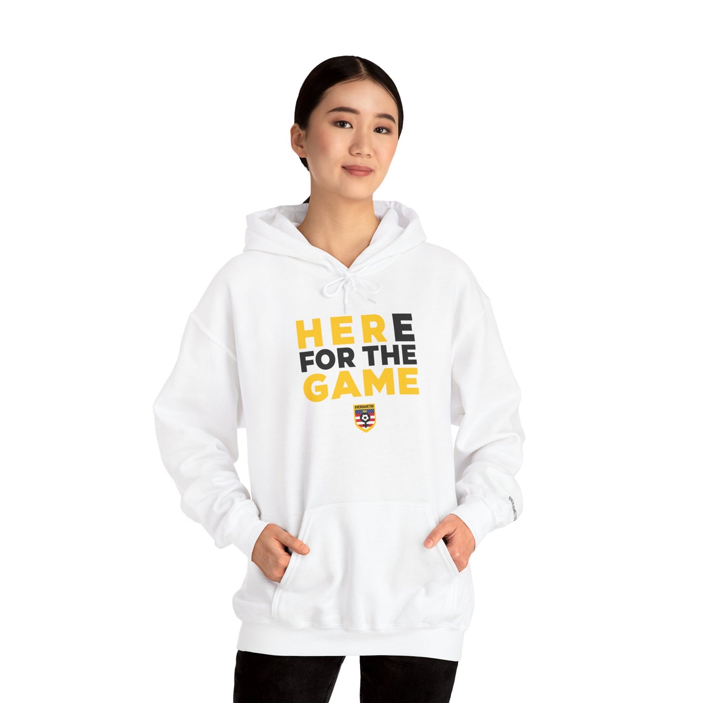 Here For The Game "Her Game Too" Hoodie - USA Sports Fan Sweatshirt