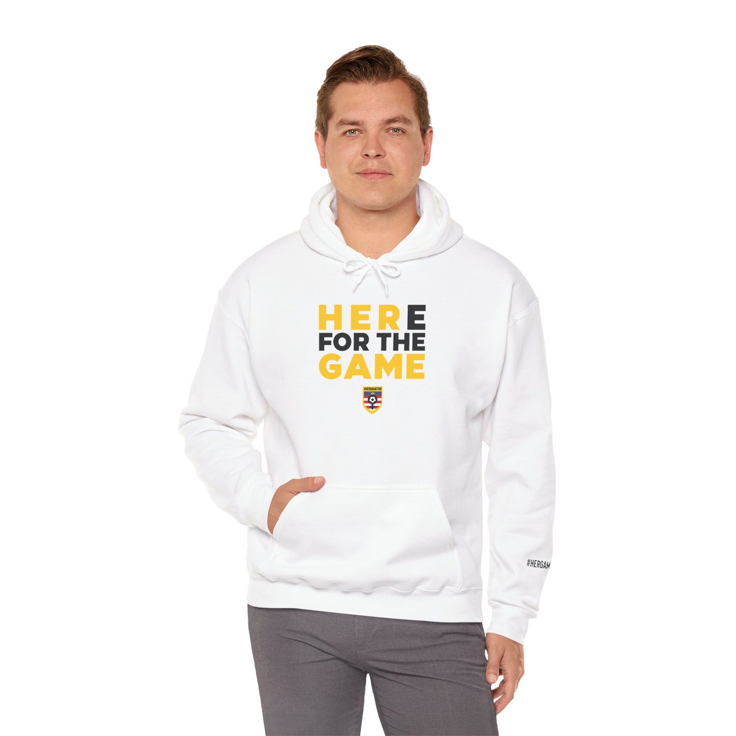 Here For The Game "Her Game Too" Hoodie - USA Sports Fan Sweatshirt