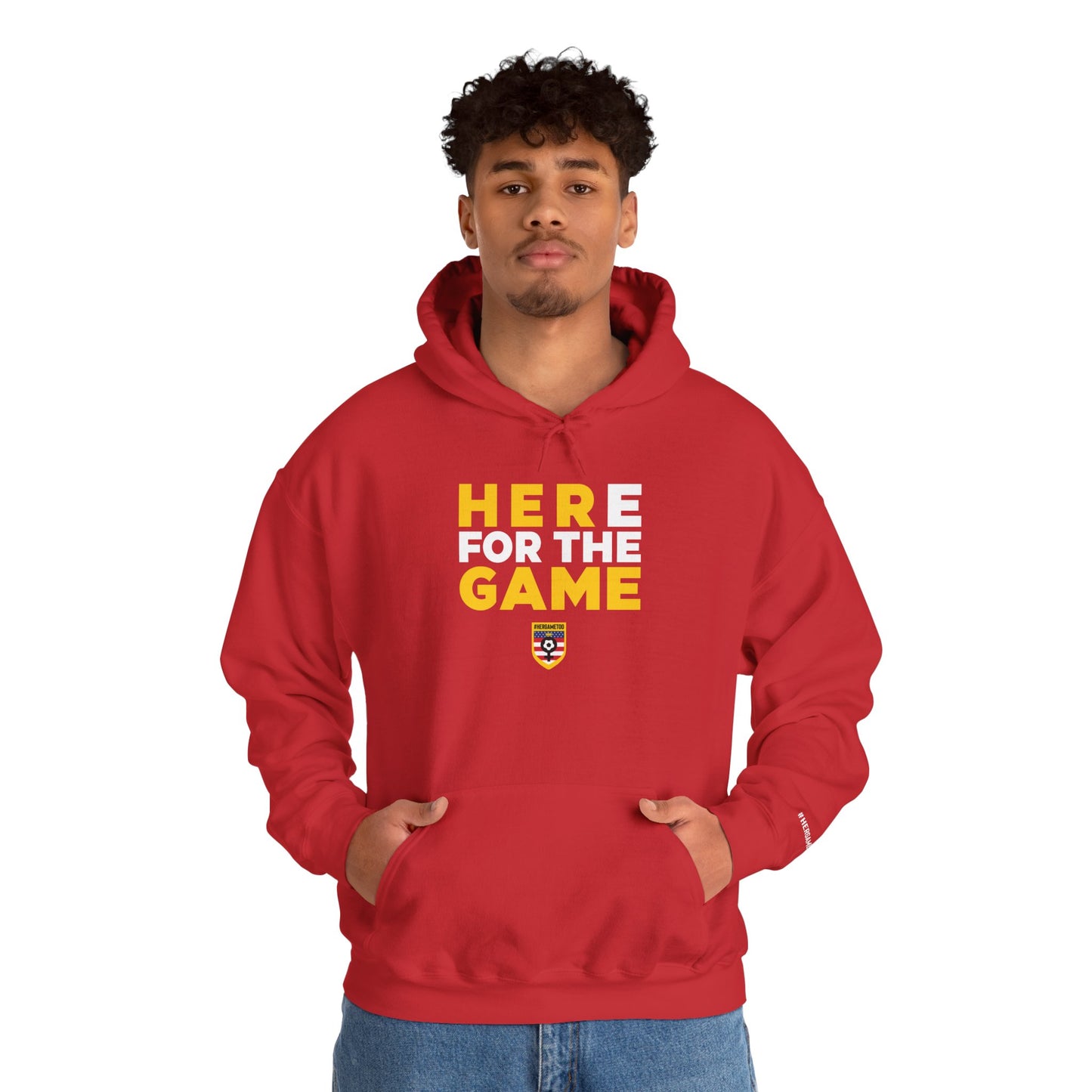 Here For The Game "Her Game Too" Hoodie - USA Sports Fan Sweatshirt