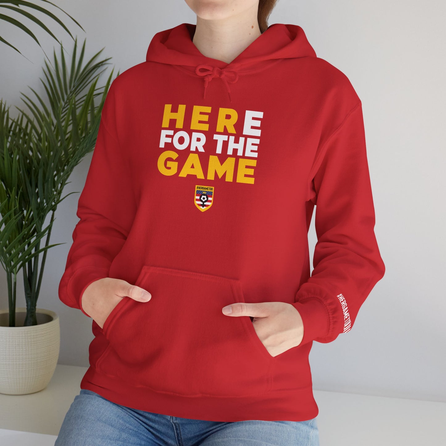 Here For The Game "Her Game Too" Hoodie - USA Sports Fan Sweatshirt