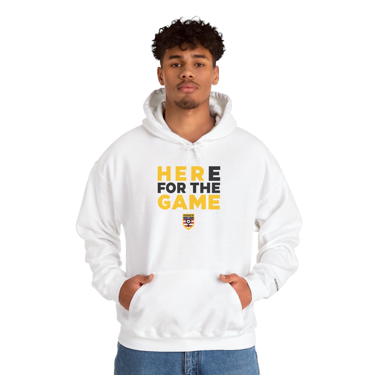 Here For The Game "Her Game Too" Hoodie - USA Sports Fan Sweatshirt