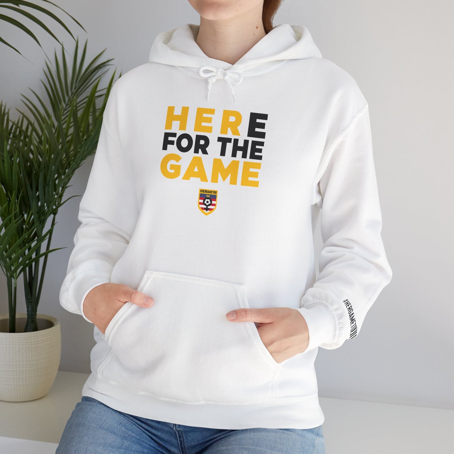 Here For The Game "Her Game Too" Hoodie - USA Sports Fan Sweatshirt