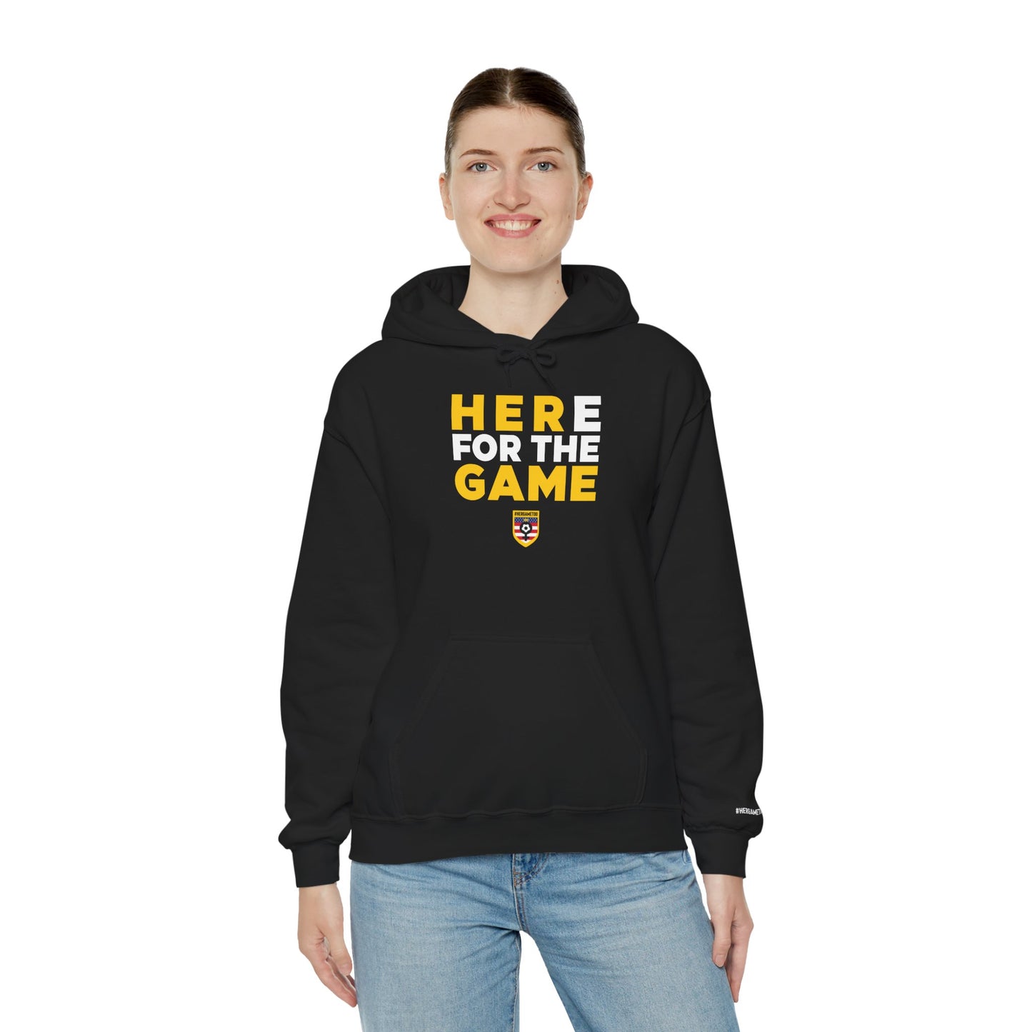 Here For The Game "Her Game Too" Hoodie - USA Sports Fan Sweatshirt