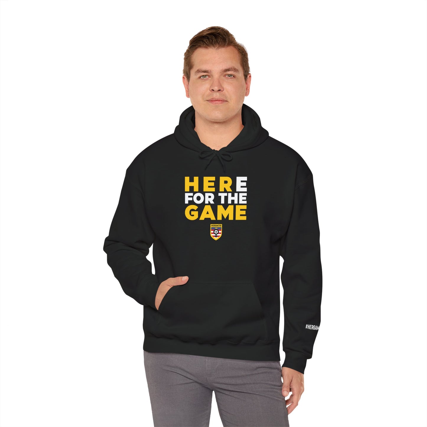 Here For The Game "Her Game Too" Hoodie - USA Sports Fan Sweatshirt