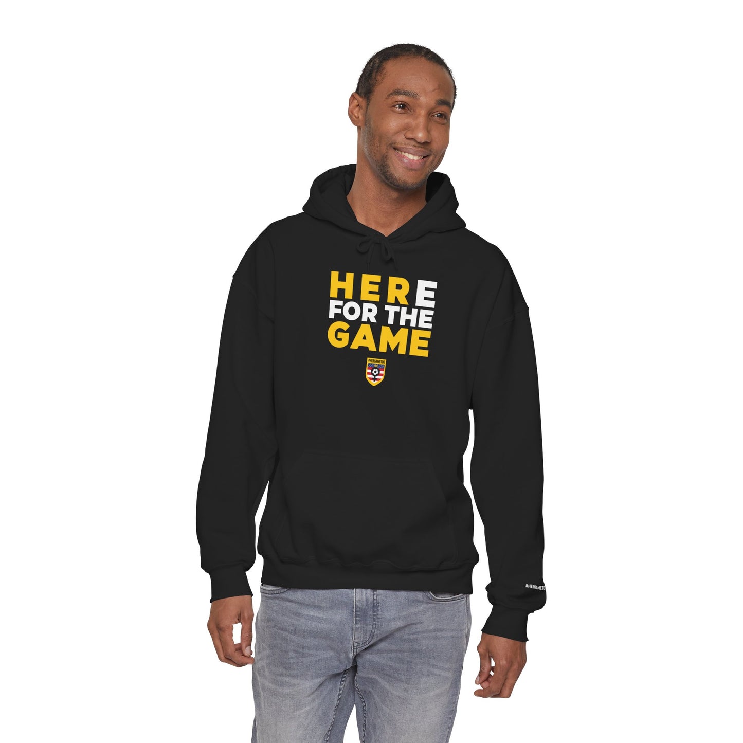 Here For The Game "Her Game Too" Hoodie - USA Sports Fan Sweatshirt