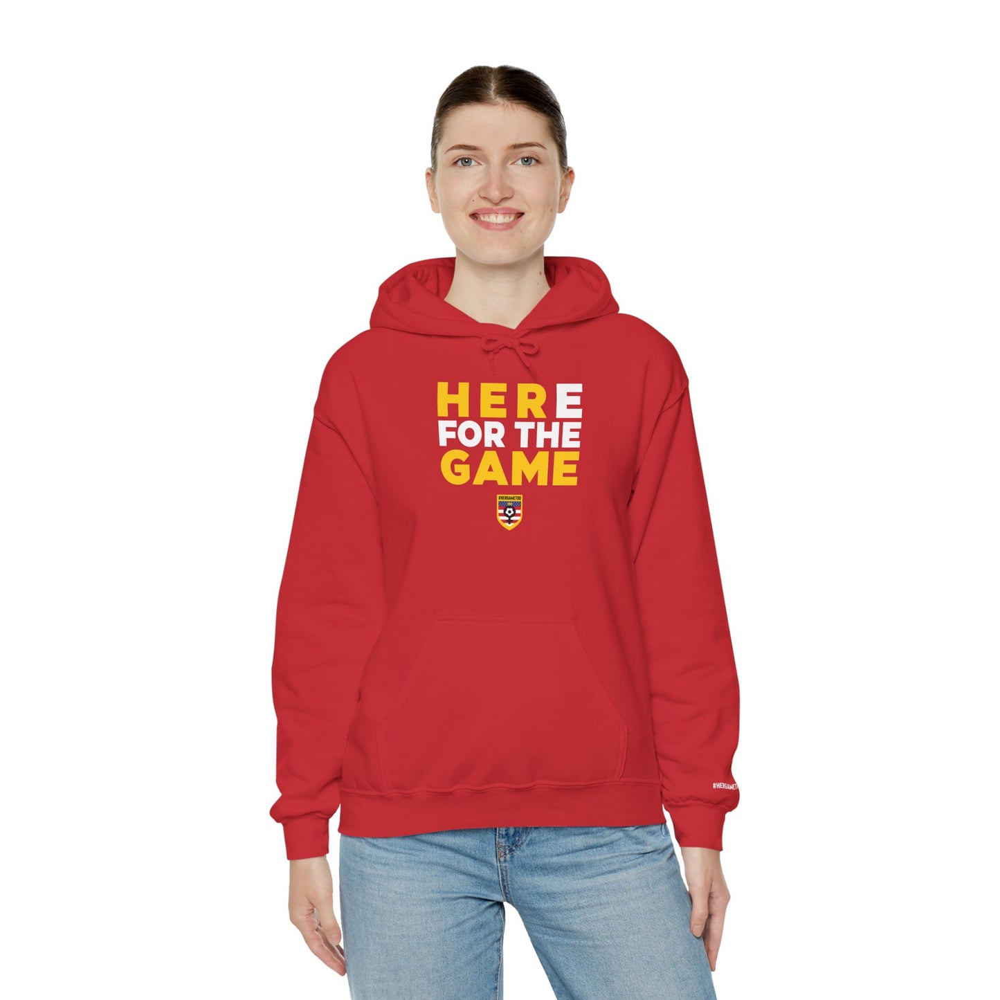 Here For The Game "Her Game Too" Hoodie - USA Sports Fan Sweatshirt
