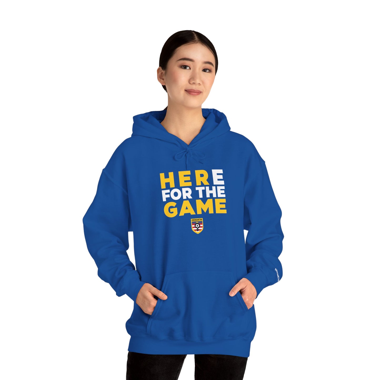 Here For The Game "Her Game Too" Hoodie - USA Sports Fan Sweatshirt