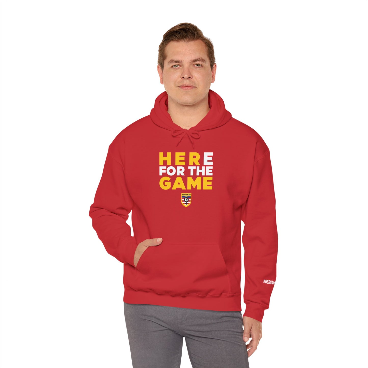 Here For The Game "Her Game Too" Hoodie - USA Sports Fan Sweatshirt
