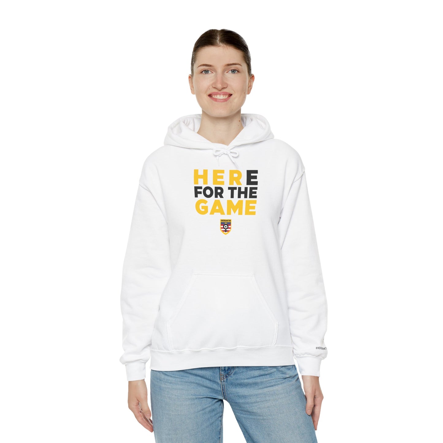 Here For The Game "Her Game Too" Hoodie - USA Sports Fan Sweatshirt